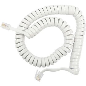 سیم تلفن فنری بند گوشی رنگ سفید